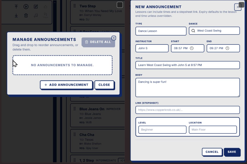 DJ Console Announcement